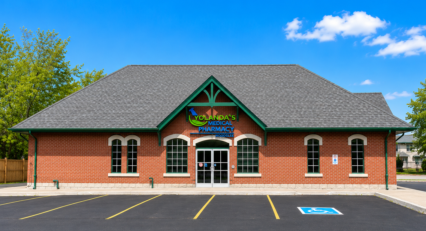 Yolanda's Medical Pharmacy storefront in Woodslee, Ontario